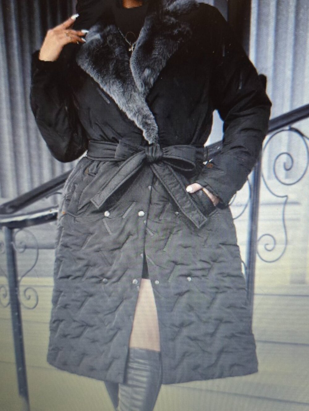 NWOT SHEIN Clasi Plus Women Fuzzy Lapel Long Sleeve Double-Breasted Coat 1X